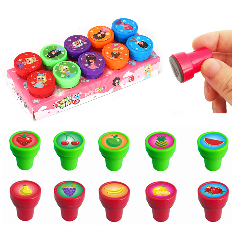 Painting Supplies - 10 ชิ้น/กล่อง แสตมป์แบบต่างๆ แสตมป์อัตโนมัติ แสตมป์การ์ตูน ซีลการ์ตูน