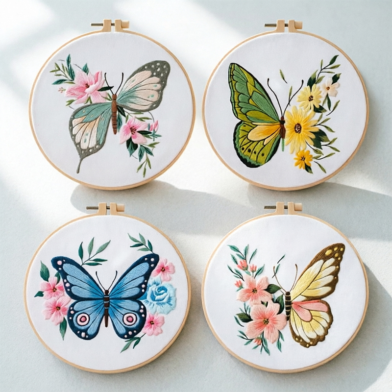 Embroidery - ชุดปักลายผีเสื้อ 1 ชิ้น ขนาด 20x20 ซม.