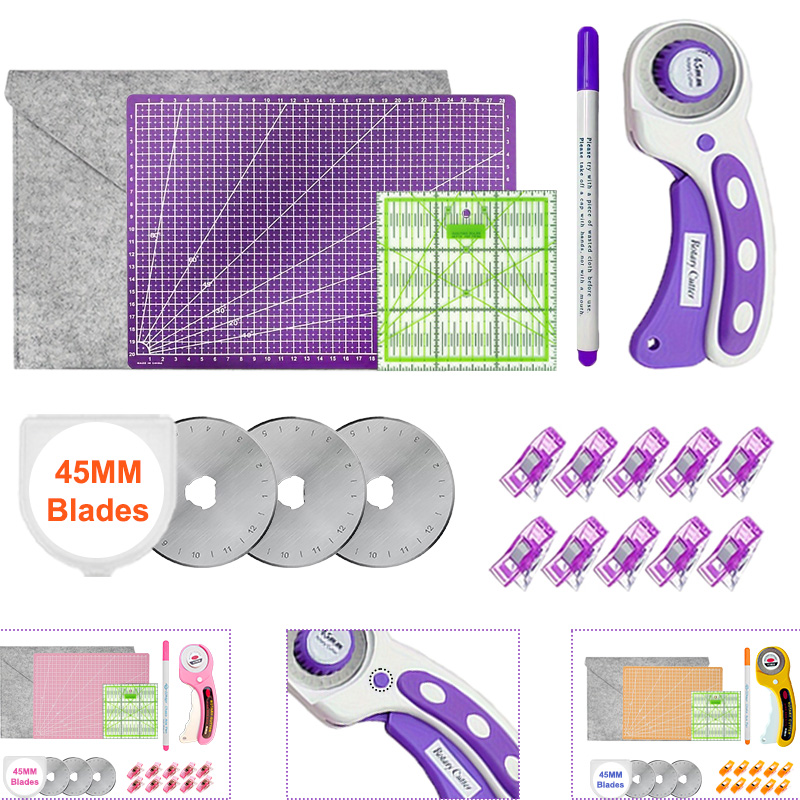 Rotary Cutter For Fabric 45Mm - เครื่องตัดแบบหมุนขนาด 45 มม. พร้อมแผ่นรองตัดหนาพิเศษ A4 +