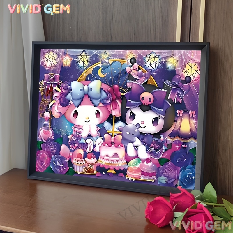 5D Diamond Painting Kit Full Drill - ชุดงานศิลปะเพชร 5D DIY VIVID GEM ลายซานริโอ