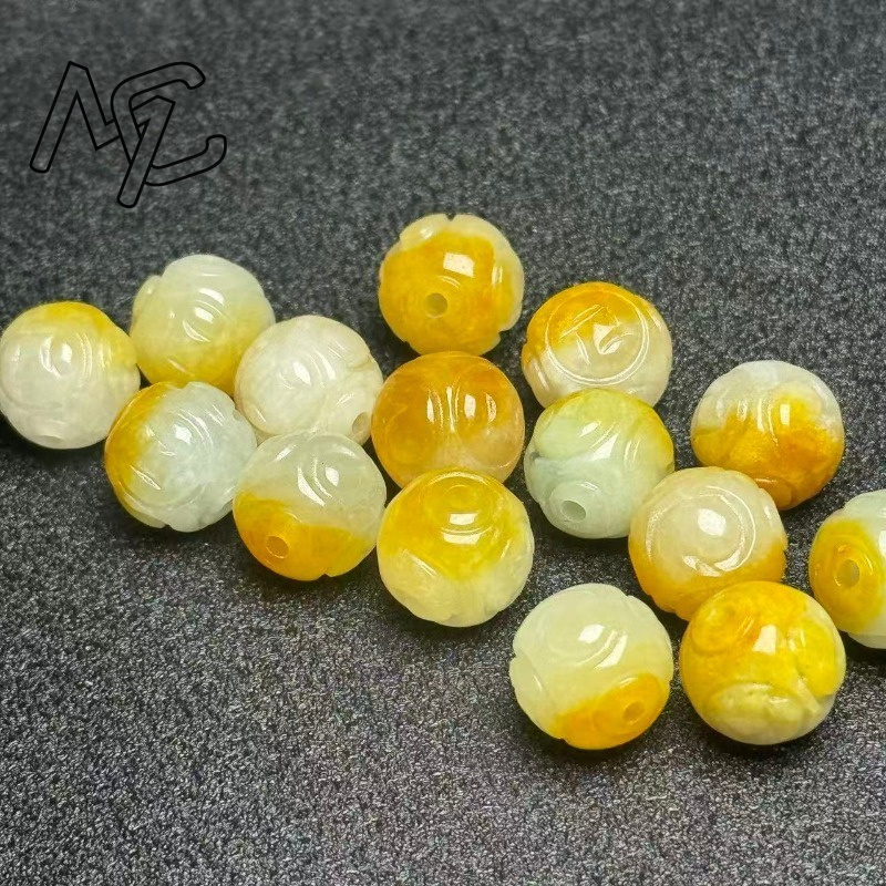ลูกปัดหยกสีเหลืองธรรมชาติทรงกล - Beading บทวิจารณ์และราคา