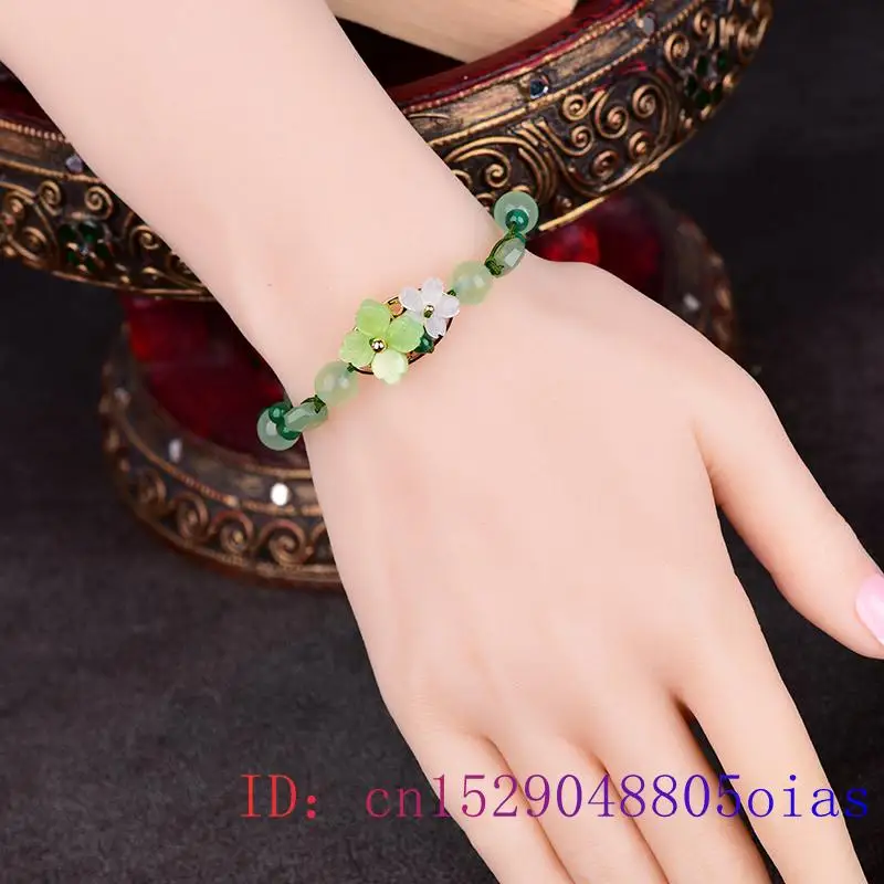 สร้อยข้อมือดอกไม้หยกสีเขียวเคร - Beading บทวิจารณ์และราคา