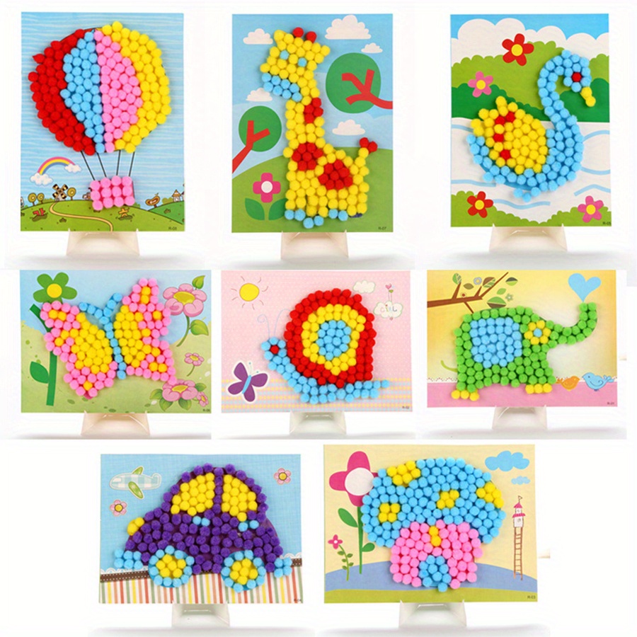 2pcs 16x21 ซม.สีสัน Pom-Pom ภา - Painting Supplies บทวิจารณ์และราคา