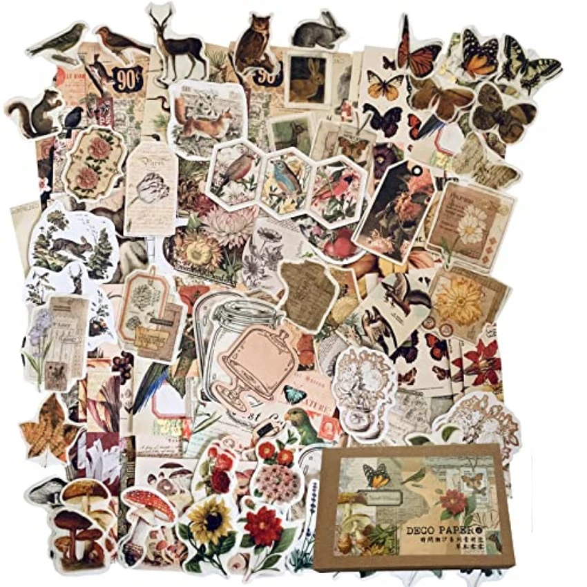 สติกเกอร์วินเทจสำหรับตกแต่งสมุ - Vintage Junk Journal Scrapbooking Paper บทวิจารณ์และราคา