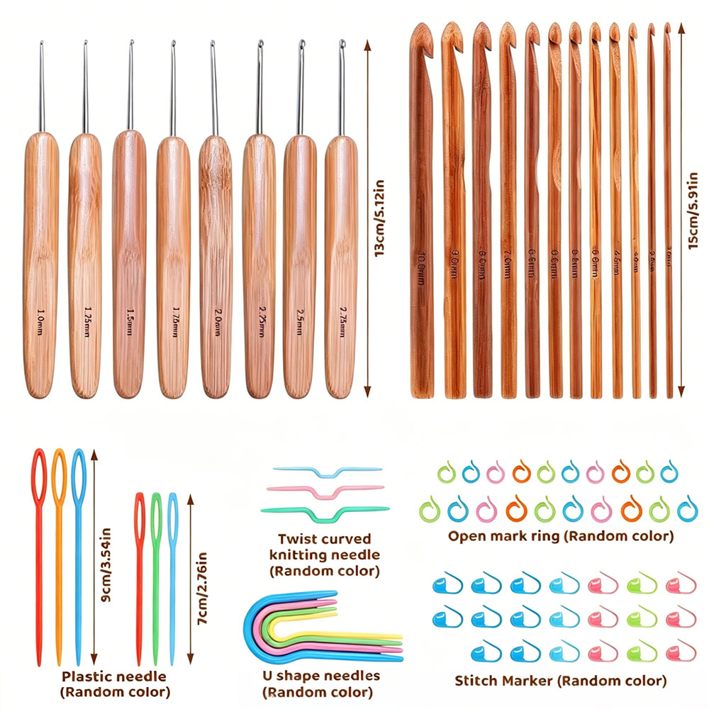 ชุดเข็มโครเชต์ไม้ไผ่ 74 ชิ้น พ - Craft Tools บทวิจารณ์และราคา