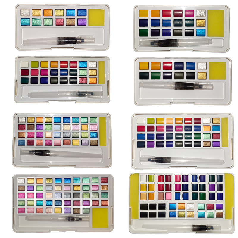 ชุดสีน้ำแบบแข็ง ผงสีน้ำแบบกลิต - Watercolor Paint Set Solid Pigment บทวิจารณ์และราคา