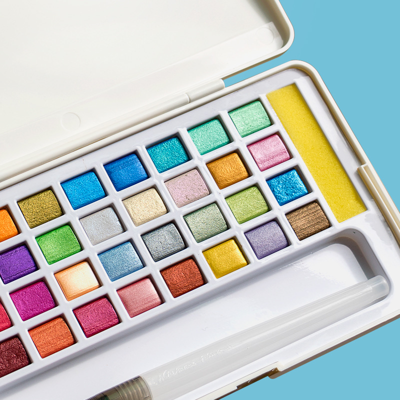 ชุดสีน้ำแบบแข็ง ผงสีน้ำแบบกลิต - Watercolor Paint Set Solid Pigment บทวิจารณ์และราคา
