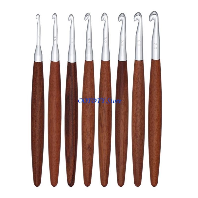 367A 8 ชิ้น Ergonomic ไม้ Grip - Wooden Crochet Hooks Ergonomic Handle บทวิจารณ์และราคา