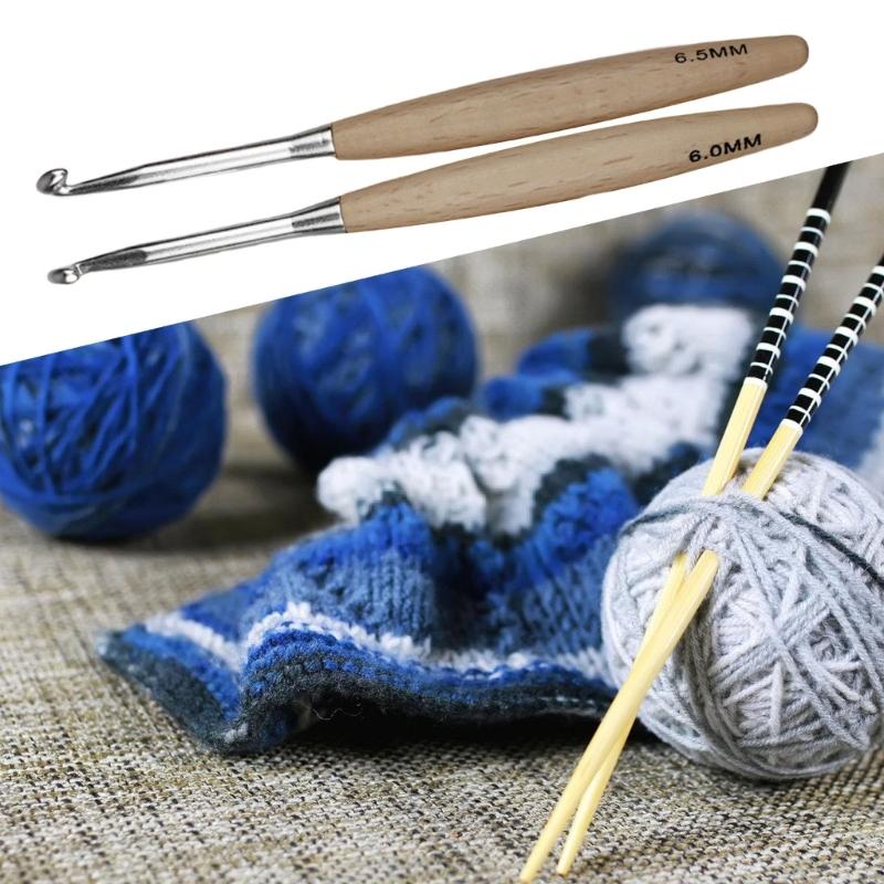 8 ชิ้น Ergonomic ตะขอถักสำหรับ - Wooden Crochet Hooks Ergonomic Handle บทวิจารณ์และราคา