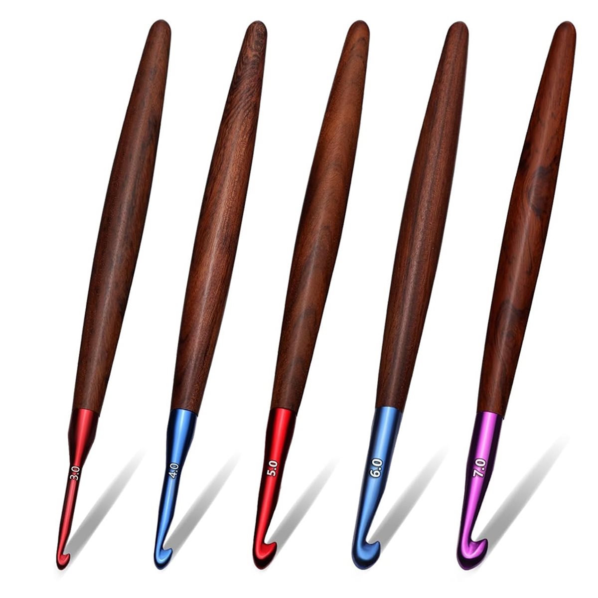 ชุดเข็มโครเชต์ใหม่ปี 2026, เข็ - Wooden Crochet Hooks Ergonomic Handle บทวิจารณ์และราคา