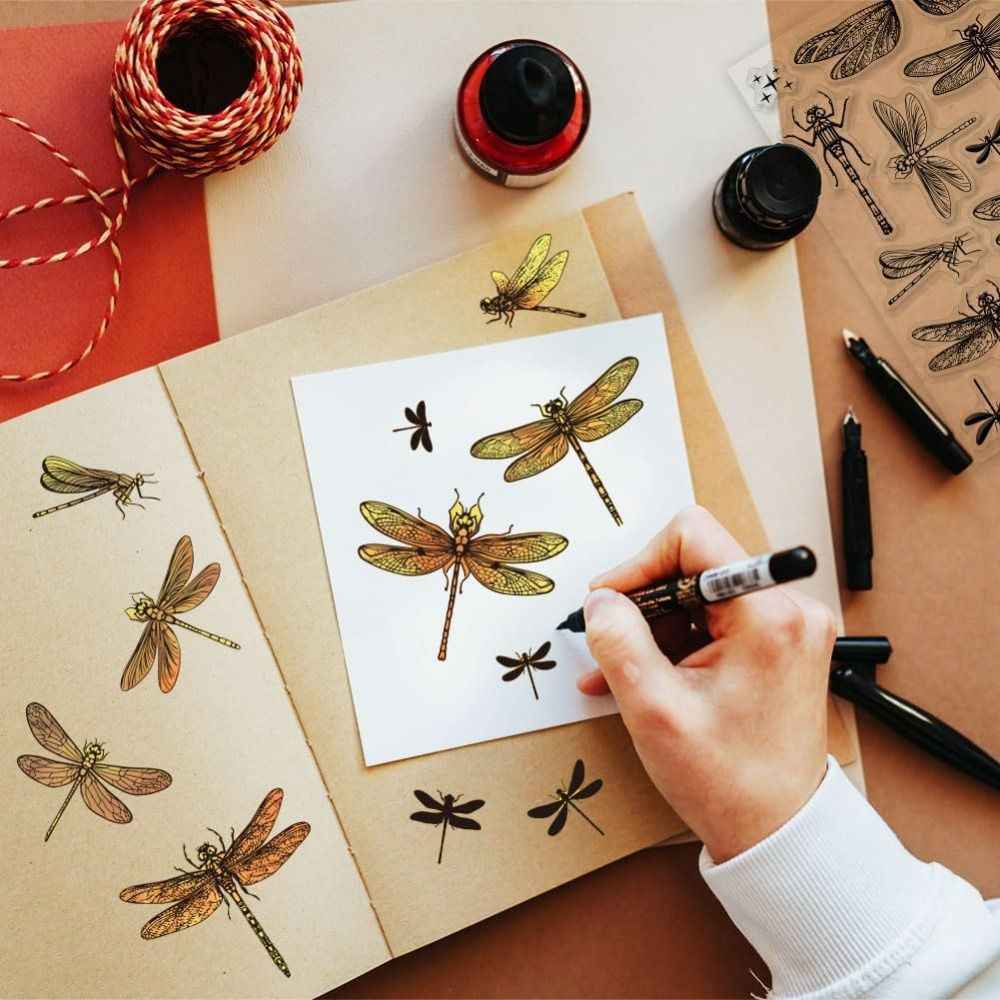 แสตมป์ใสรูปแมลงปอสำหรับสมุดภาพ - Clear Silicone Stamps For Card Making บทวิจารณ์และราคา