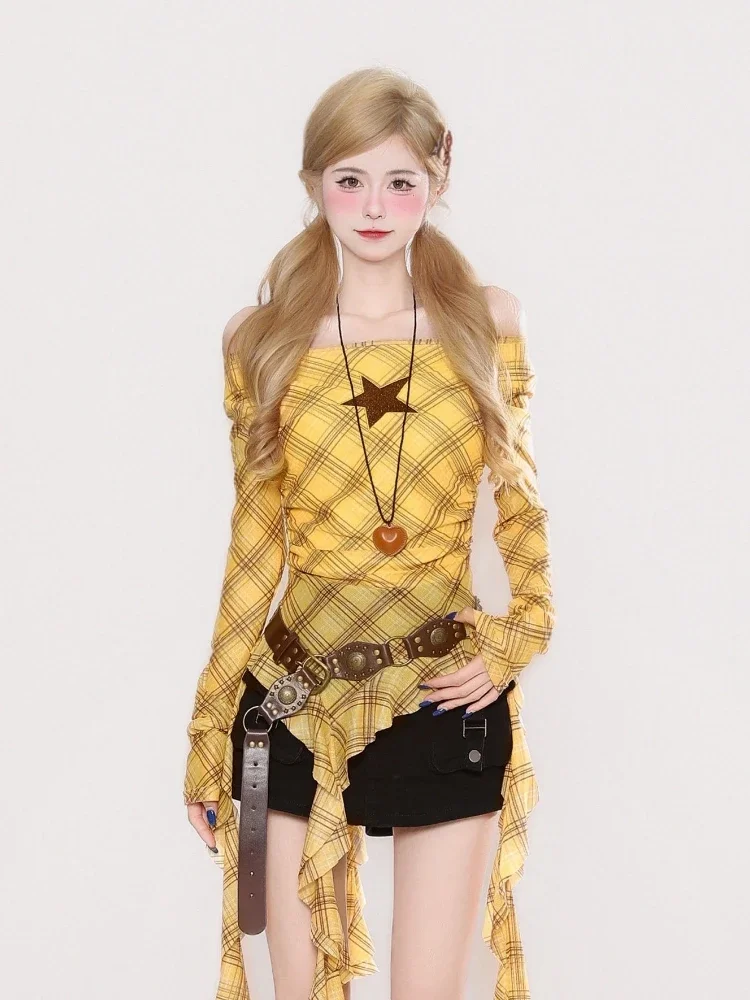 เสื้อยืดวินเทจลายสก๊อต Y2K สำห - Embroidery บทวิจารณ์และราคา