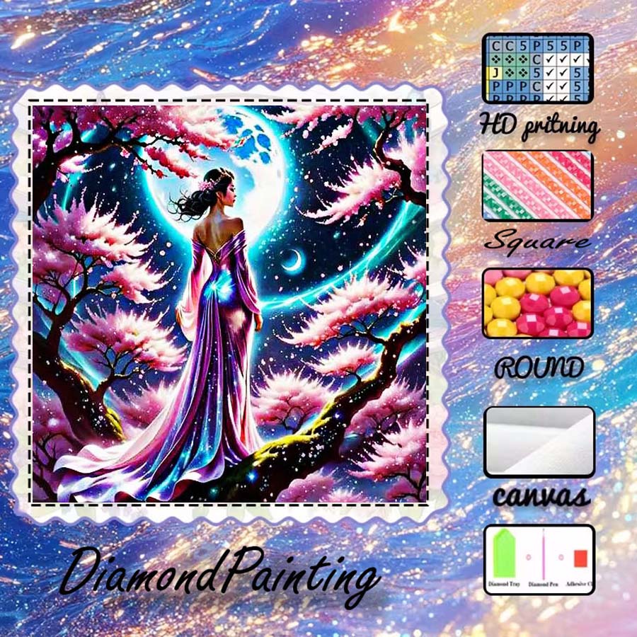 ผ้าฟล็อกกิ้ง 5D DIY 1 ชิ้น, ดอ - 5D Diamond Painting Kit Full Drill บทวิจารณ์และราคา