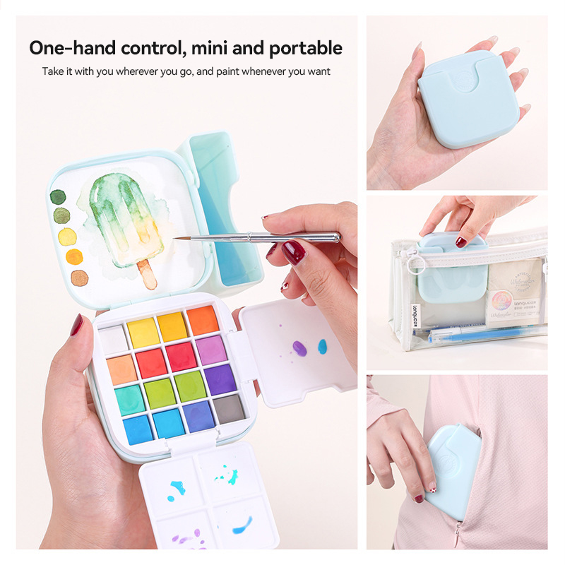 ชุดสีน้ำ LANGUO 16 สี พร้อมกล่ - Watercolor Paint Set Solid Pigment บทวิจารณ์และราคา