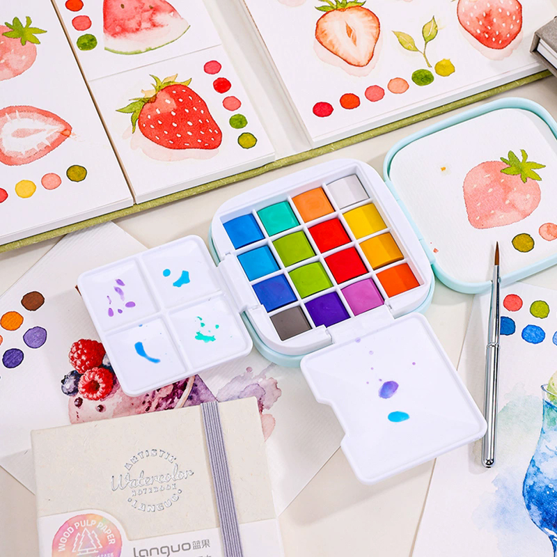 ชุดสีน้ำ LANGUO 16 สี พร้อมกล่ - Watercolor Paint Set Solid Pigment บทวิจารณ์และราคา