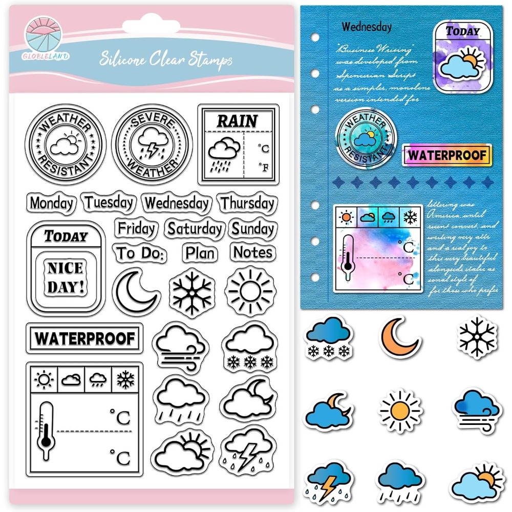 แสตมป์ซิลิโคนลายวันที่ อุณหภูม - Clear Silicone Stamps For Card Making บทวิจารณ์และราคา