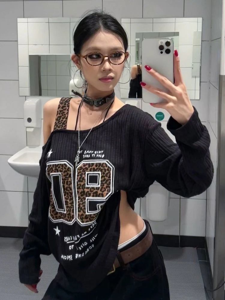 เสื้อยืดลายเสือดาวสไตล์ Y2K แบ - Embroidery บทวิจารณ์และราคา