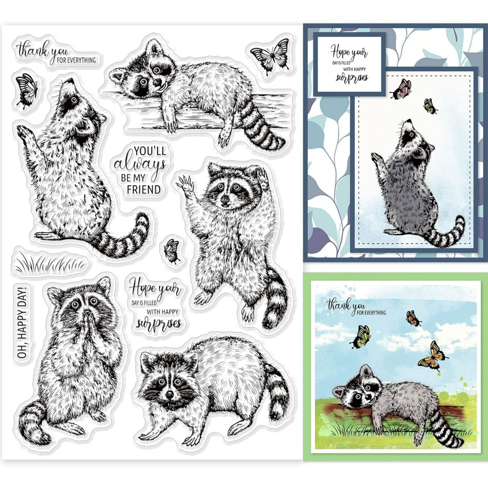 แรคคูนที่เหมือนจริงแสตมป์ใสรูป - Clear Silicone Stamps For Card Making บทวิจารณ์และราคา