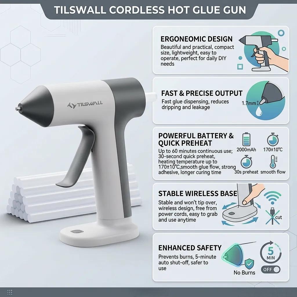 ปืนกาวร้อนไร้สาย ร้อนเร็ว ขนาด - Hot Melt Glue Gun Cordless บทวิจารณ์และราคา
