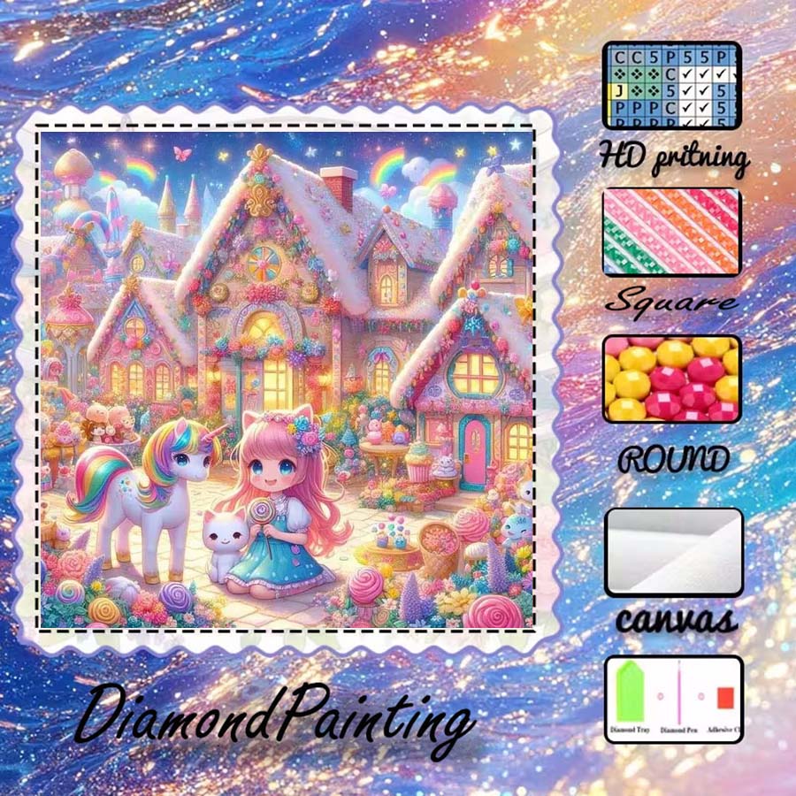 ผ้าฟล็อกกิ้ง 5D DIY 1 ชิ้น, ดอ - 5D Diamond Painting Kit Full Drill บทวิจารณ์และราคา