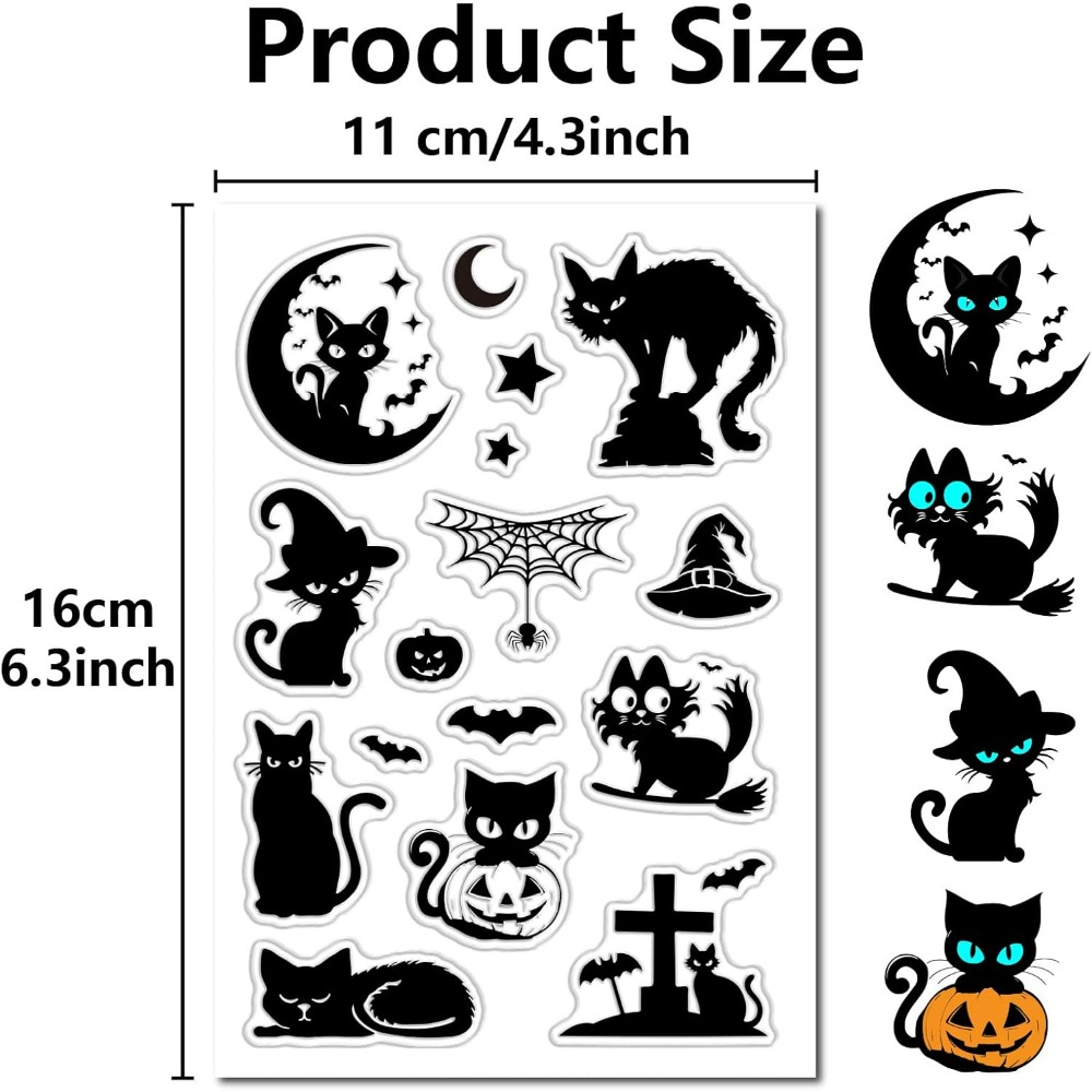 แสตมป์ยางใสลายแมวดำฮาโลวีน ฟัก - Clear Silicone Stamps For Card Making บทวิจารณ์และราคา