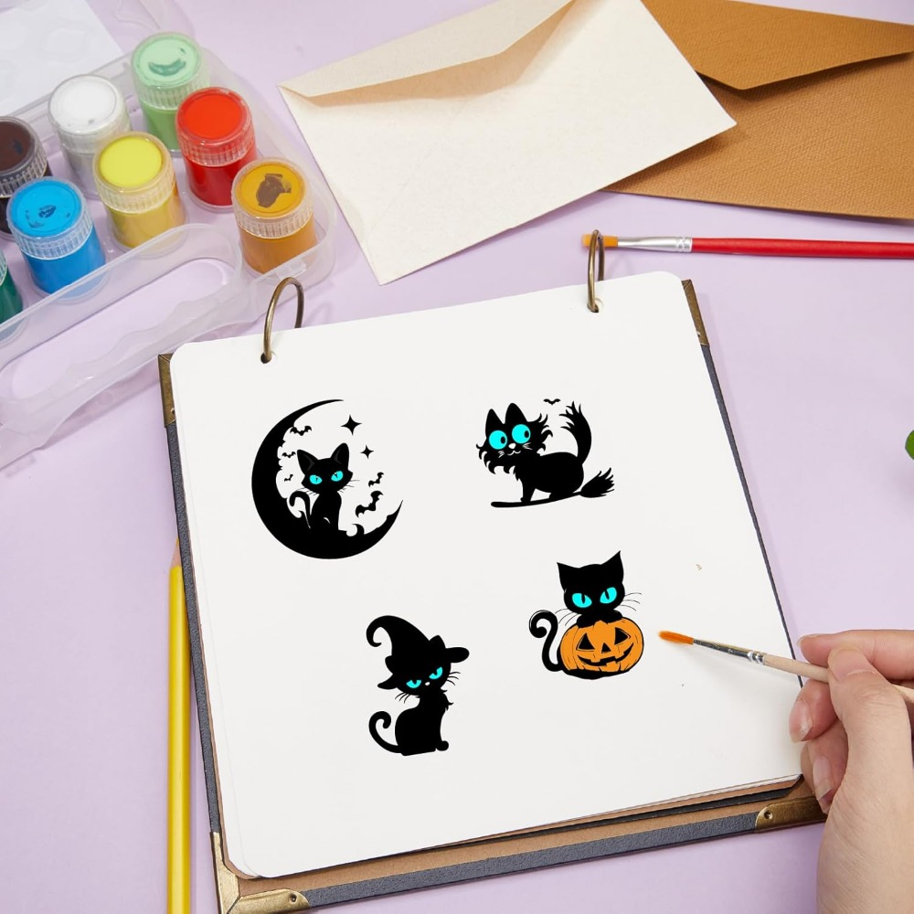 แสตมป์ยางใสลายแมวดำฮาโลวีน ฟัก - Clear Silicone Stamps For Card Making บทวิจารณ์และราคา