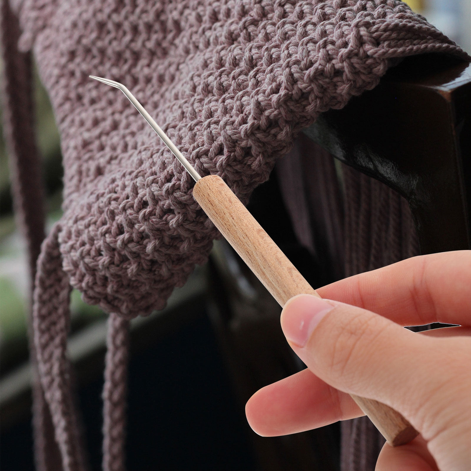 1 ชิ้น เข็มโครเชต์ด้ามไม้คุณภา - Wooden Crochet Hooks Ergonomic Handle บทวิจารณ์และราคา