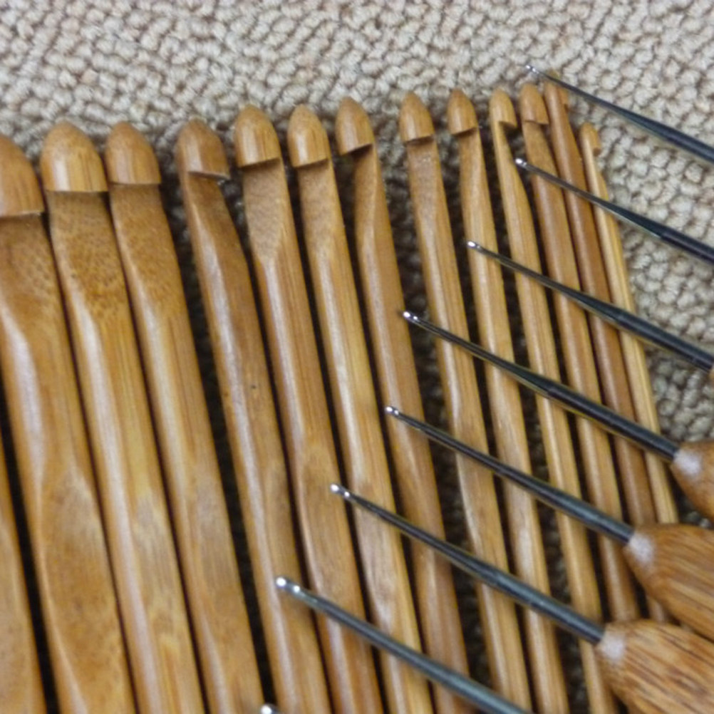 ชุดเข็มถักไหมพรมไม้ 12 ชิ้น พร - Wooden Crochet Hooks Ergonomic Handle บทวิจารณ์และราคา